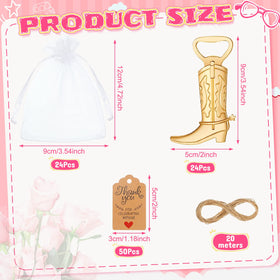 Meanplan cowboy boot bottle openers on display for party beverages.