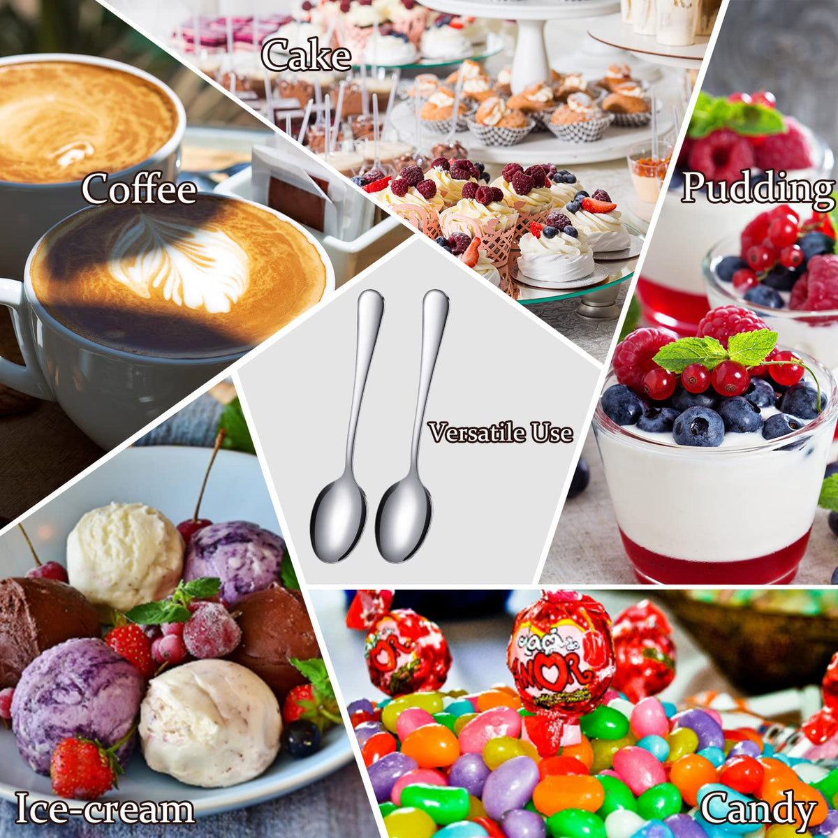 Meanplan 4.33-inch spoons ideal for cappuccino and desserts