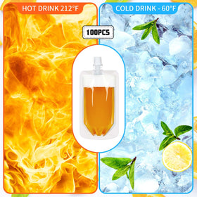 Meanplan plastic pouches with funnels simplify filling and pouring.