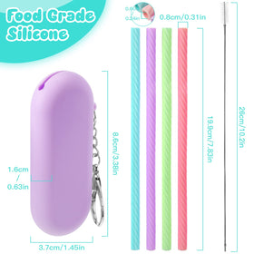 Meanplan silicone straw 20 cm for hot or cold beverages