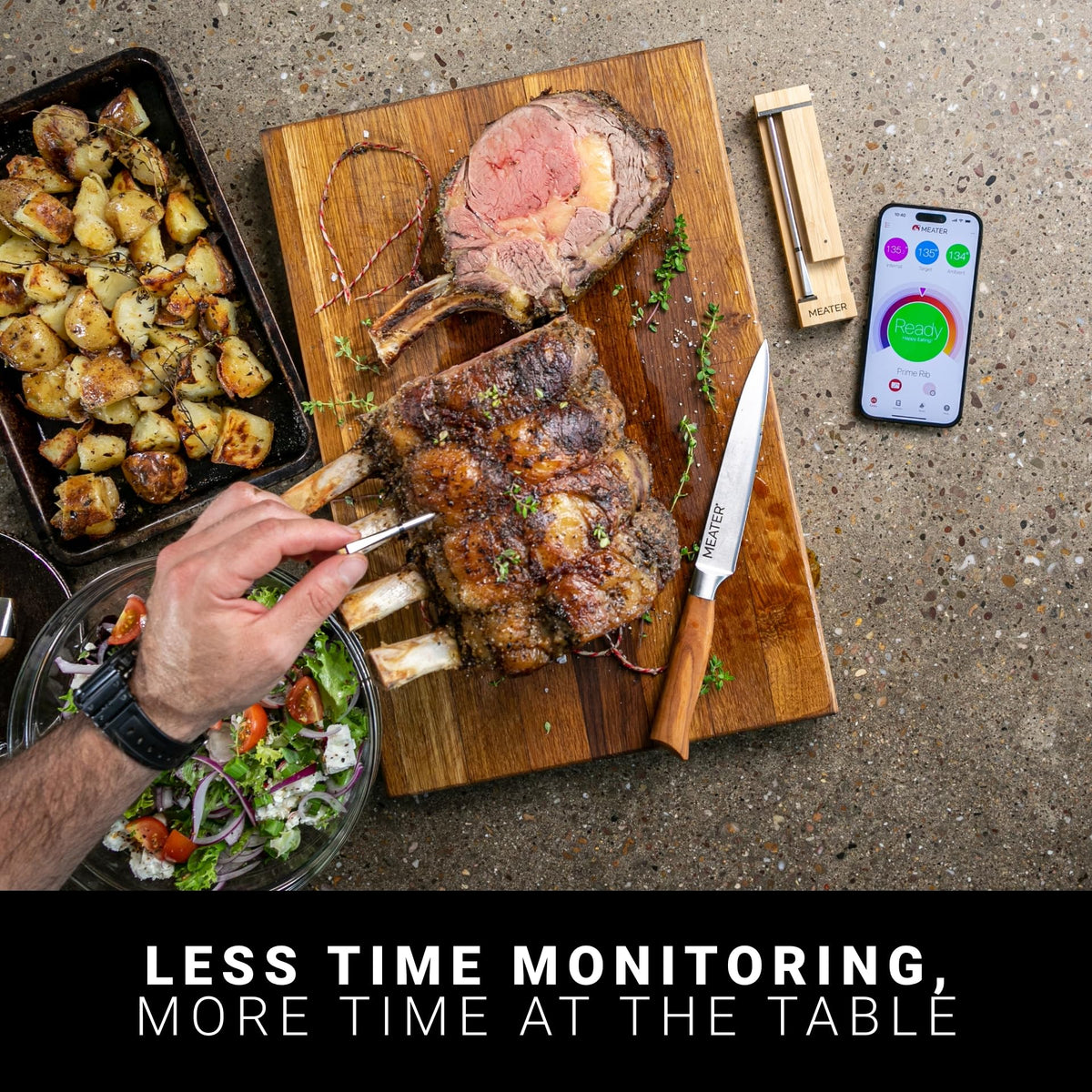 MEATER Pro charging dock keeps sensors ready for next cook.