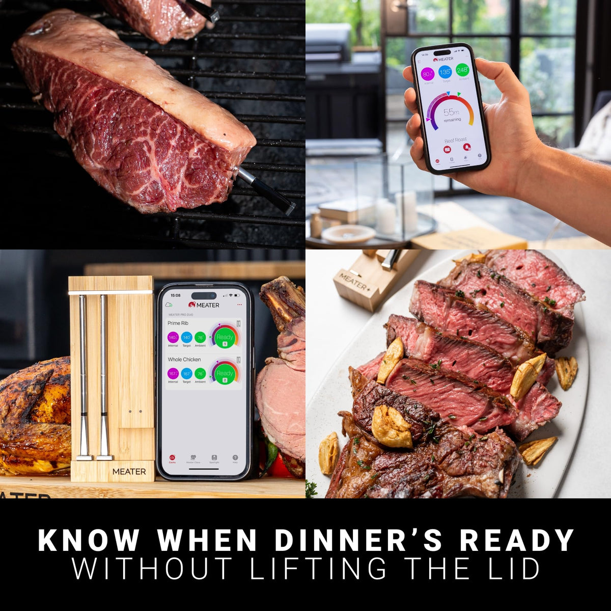 MEATER Pro Duo's advanced estimator helps plan cook and rest times.