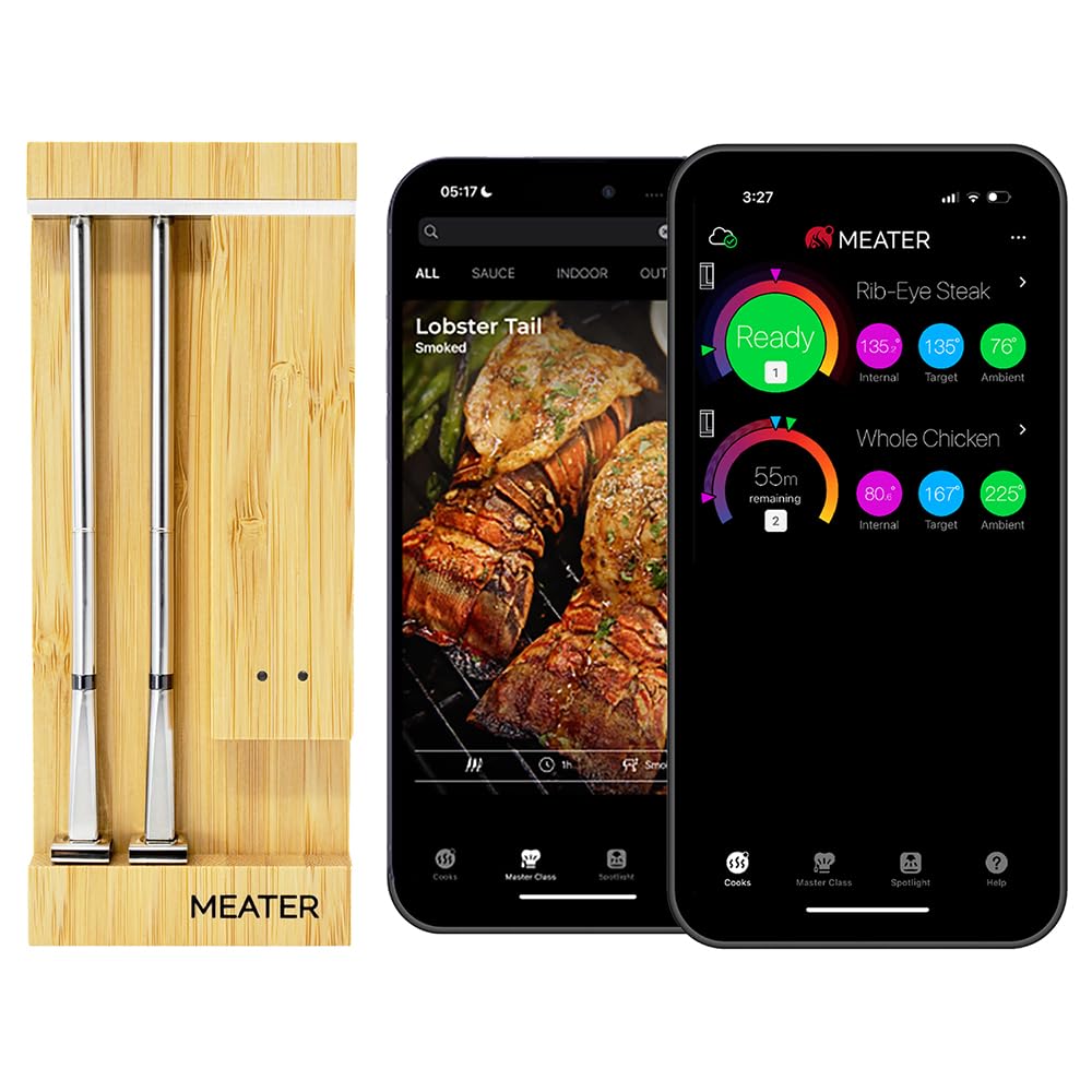 MEATER Pro Duo dual probes enable simultaneous cooking with precise heat tracking.