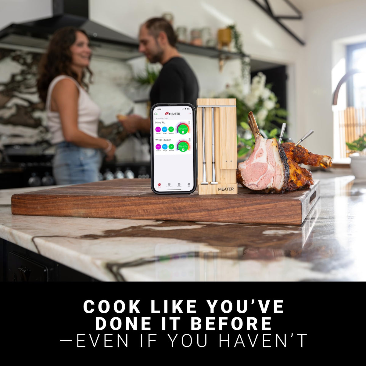 MEATER Pro Duo with WiFi connectivity lets you monitor cooks remotely.