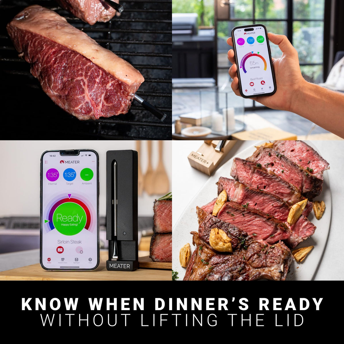 MEATER SE app guide screen with step-by-step cook instructions for beginners