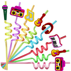 Meaxur musical pattern straws collection in vibrant colors for party favors.