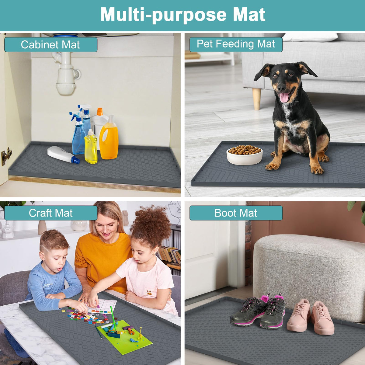 MECHEER multi-function under-sink mat doubles as a dry work surface