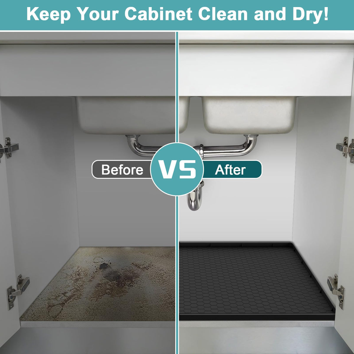 MECHEER multi-use silicone mat doubles as shelf liner and organizer