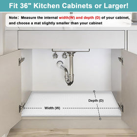 Raised-edge MECHEER cabinet mat containing leaks and keeping area tidy
