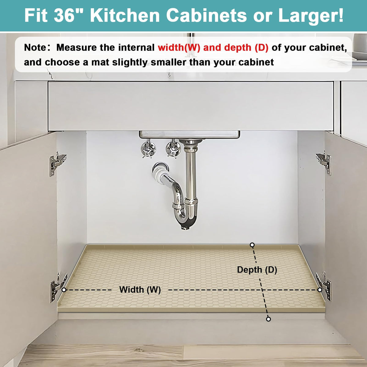 MECHEER silicone under-sink mat foldable design for tight spaces
