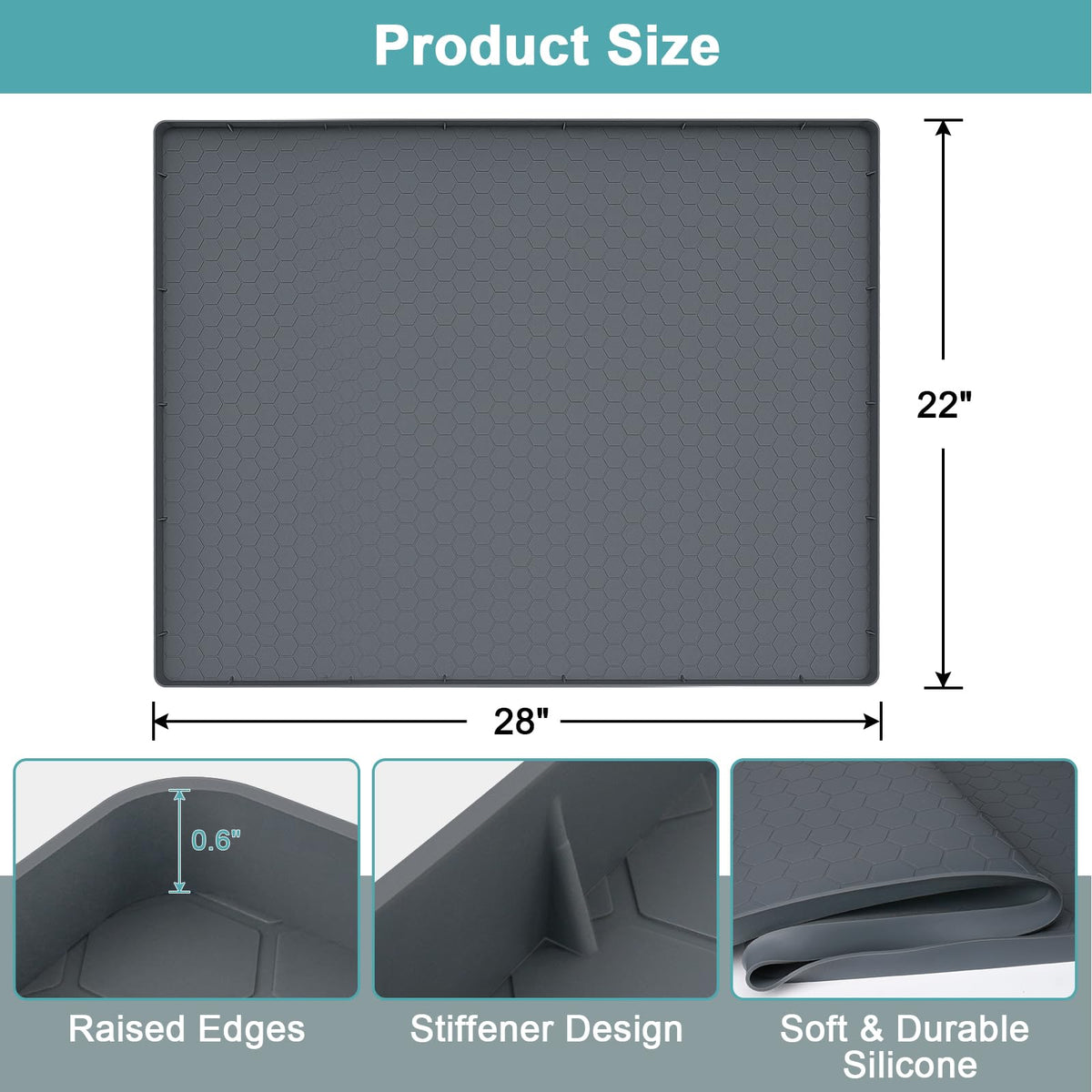 MECHEER silicone under-sink mat waterproof to guard against drips and spills