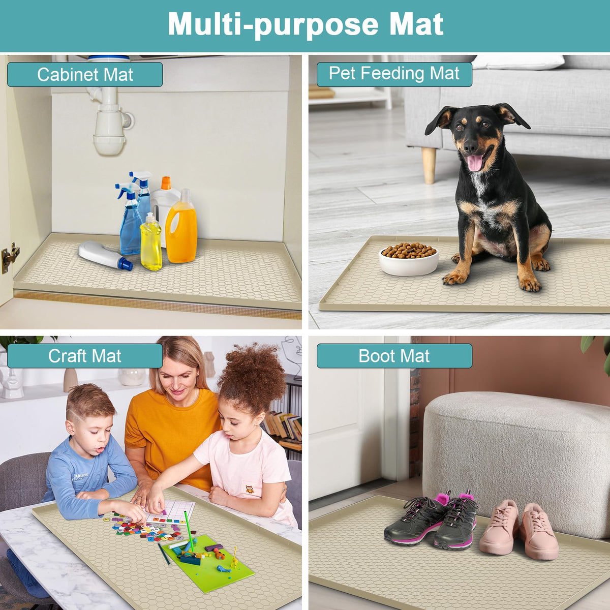 MECHEER 34x22 mat fits standard 36-inch cabinets with trim option