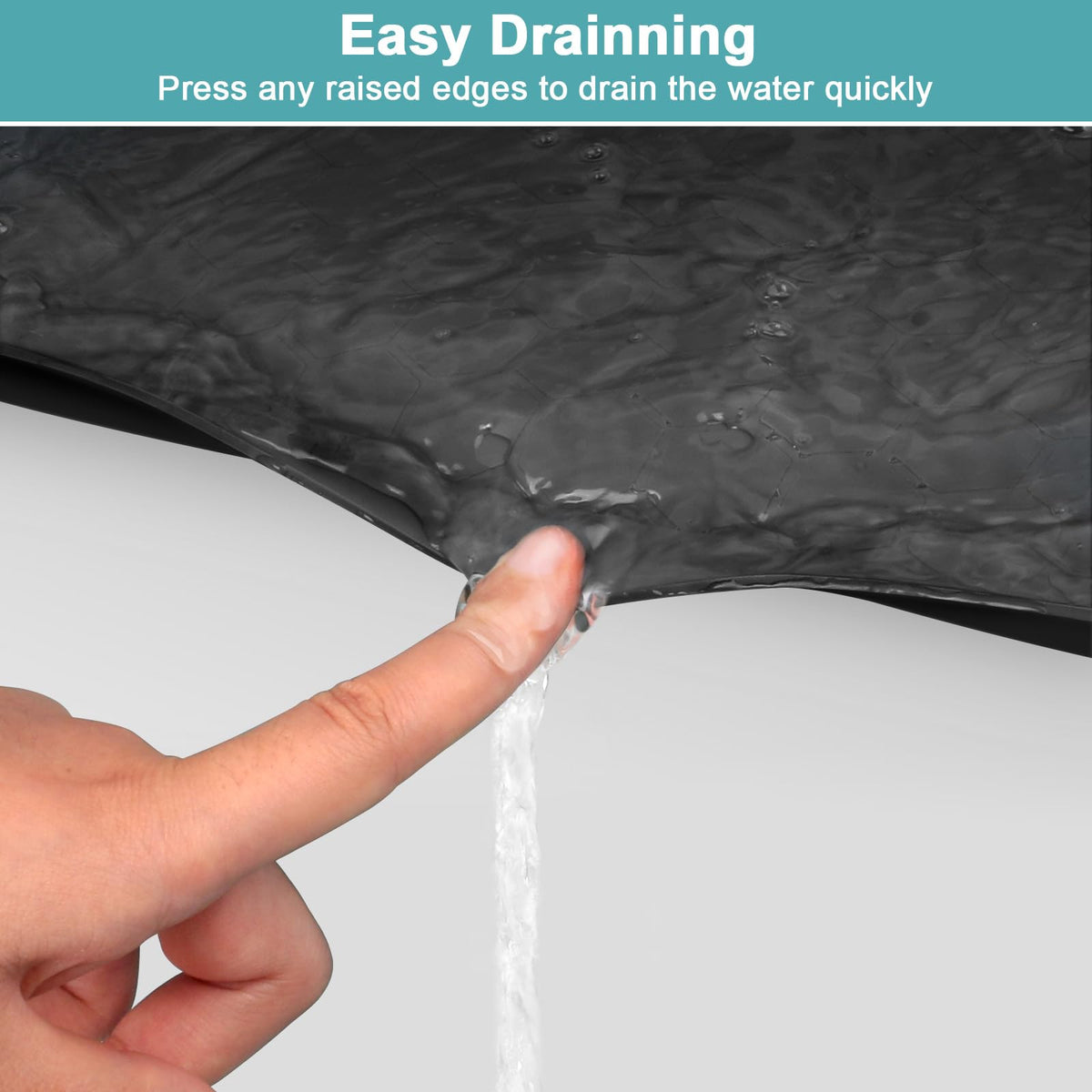 MECHEER under-sink mat folds and trims to fit around pipes