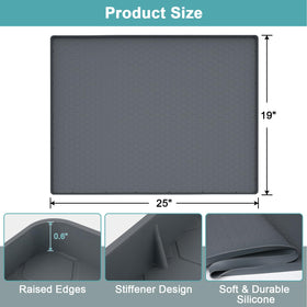 MECHEER under-sink mat with raised edges catches spills and drips.