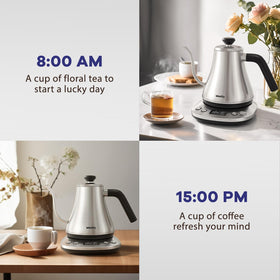 Mecity 0.8 liter capacity fits everyday brewing needs.