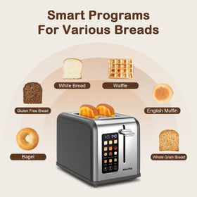 Mecity 1.5-inch wide-slot toaster ready for thicker slices.