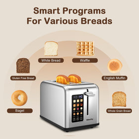 Mecity 2 Slice Toaster stainless steel body for a durable modern kitchen
