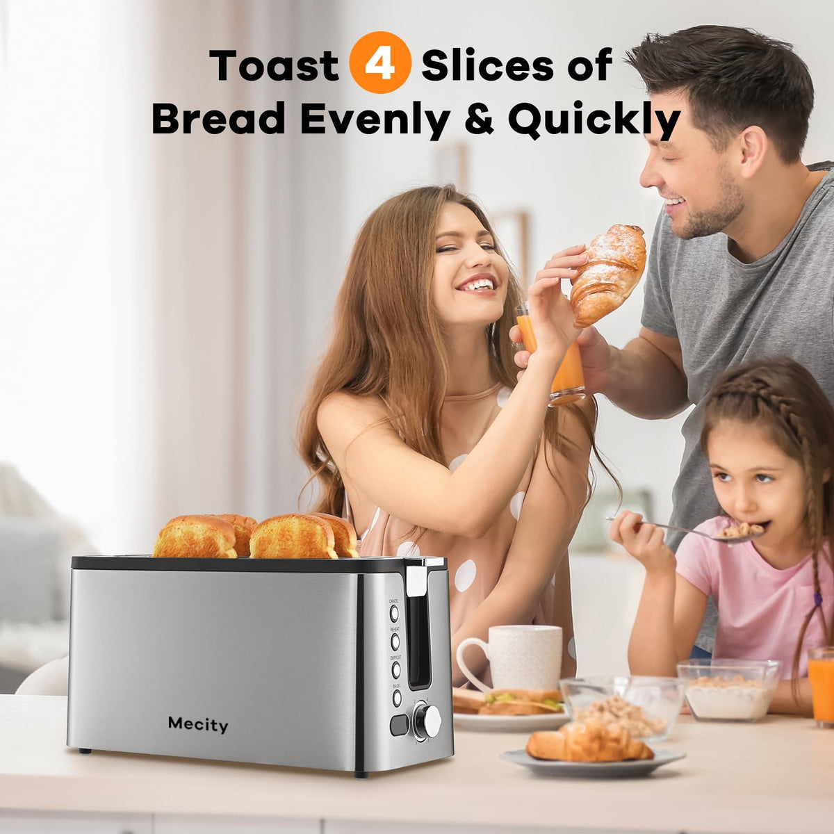 Mecity bagel-defrost mode for one-side browning and even warmth