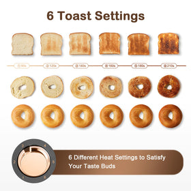 Mecity 4-slice toaster shows digital countdown timer for precise toasting.