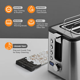 Mecity 4-slice toaster top warming rack demonstrates extra warming space for busy mornings