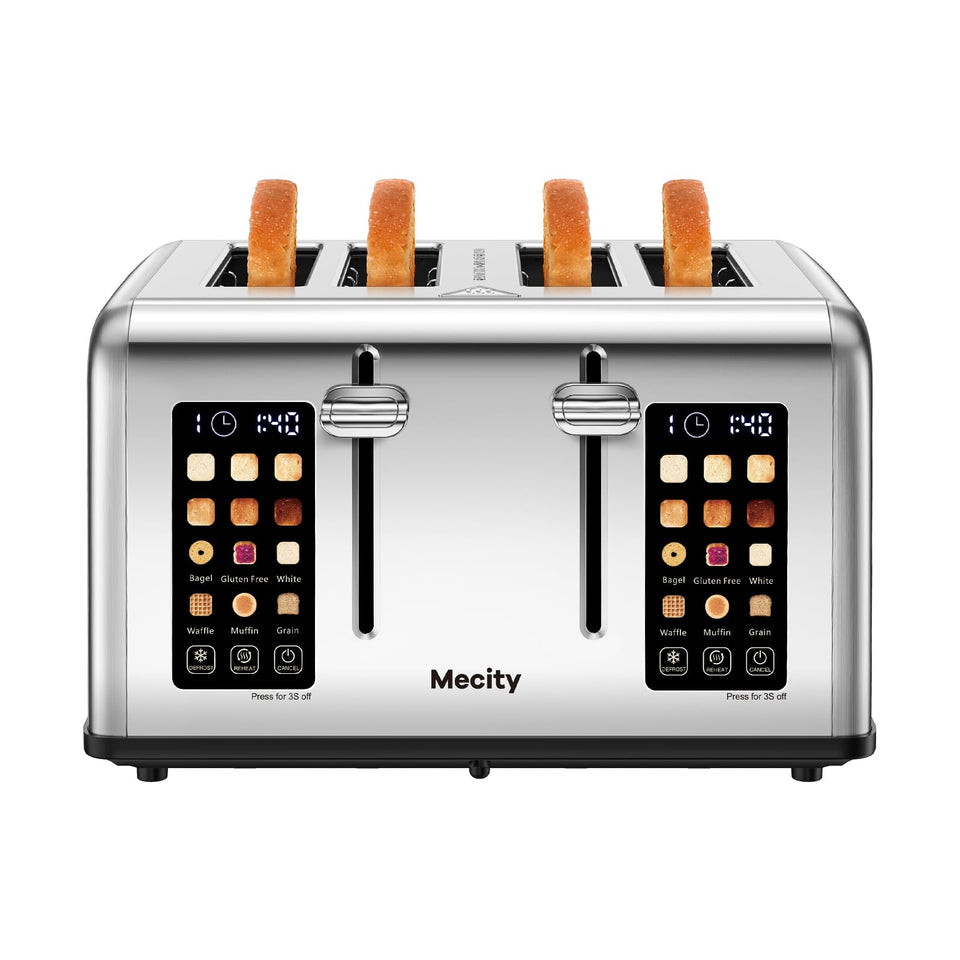 Mecity 4-Slice Toaster with touch screen control for precise browning.