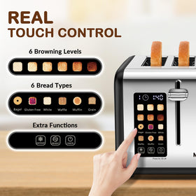 Mecity toaster wide slots for bagels muffins and waffles
