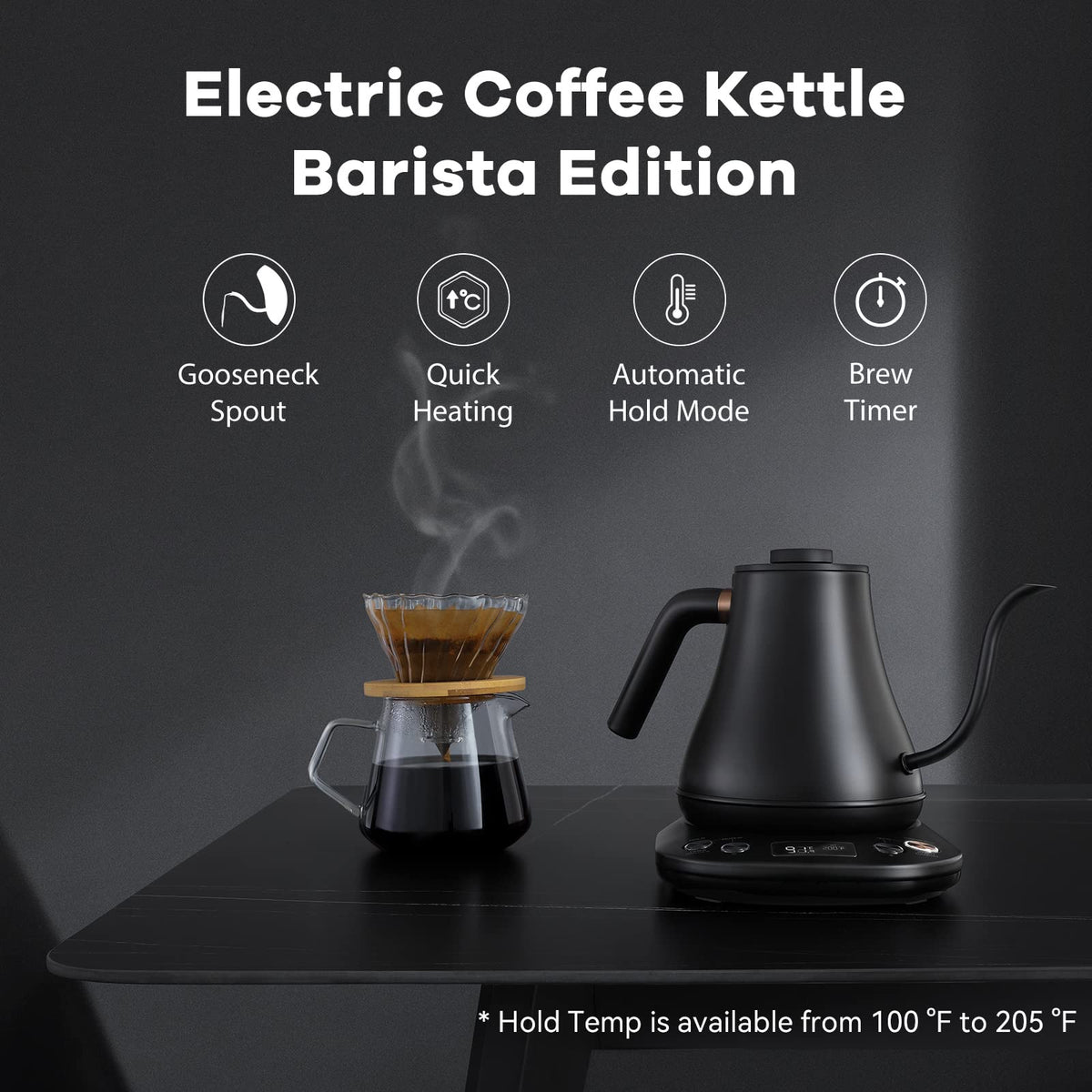 Mecity Barista Edition matte black kettle for daily use