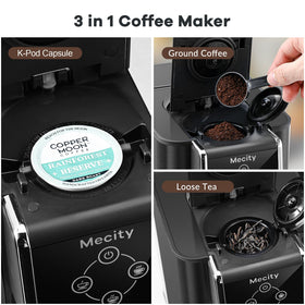 Mecity coffee maker supports K-Cup pods for convenient single-serve coffee