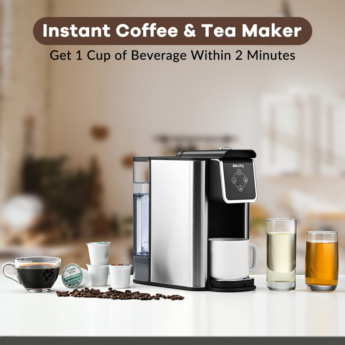 Mecity coffee maker tea filter system for easy loose-leaf tea.