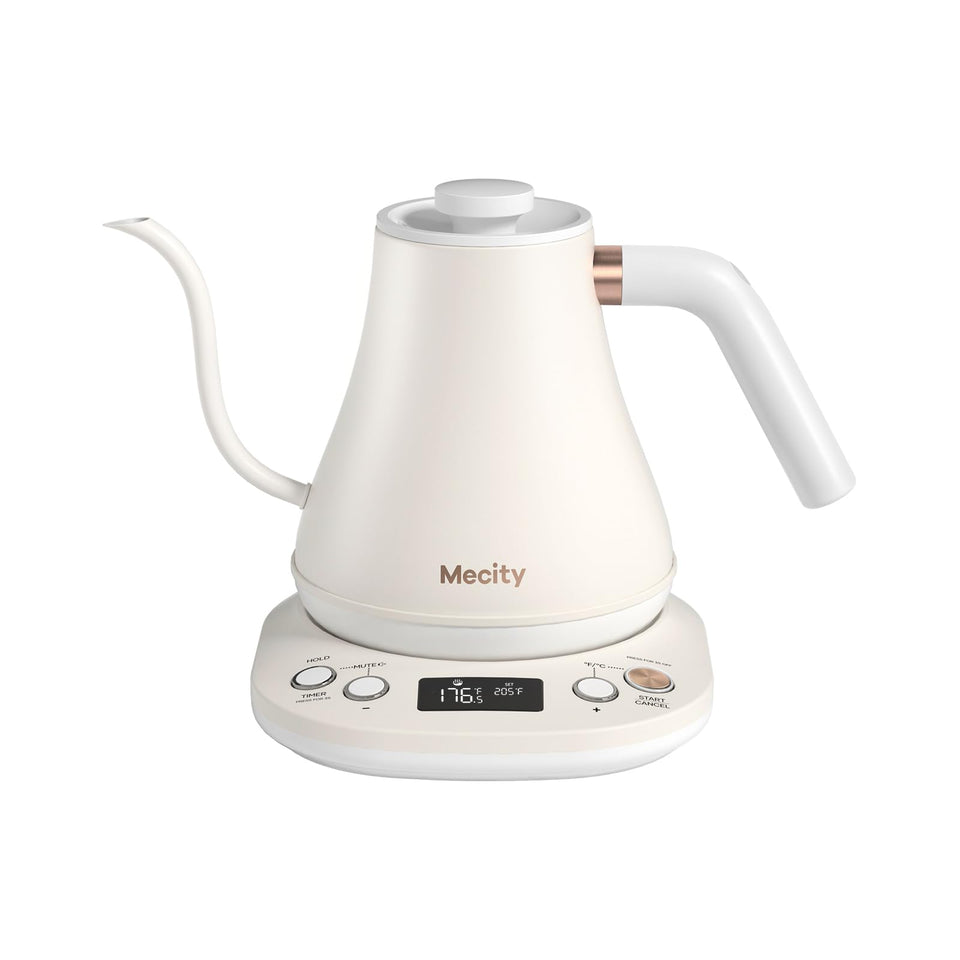 Mecity electric gooseneck kettle front view for precise pour-over control