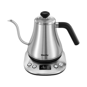 Mecity electric gooseneck kettle with LCD display for precise temperature control.
