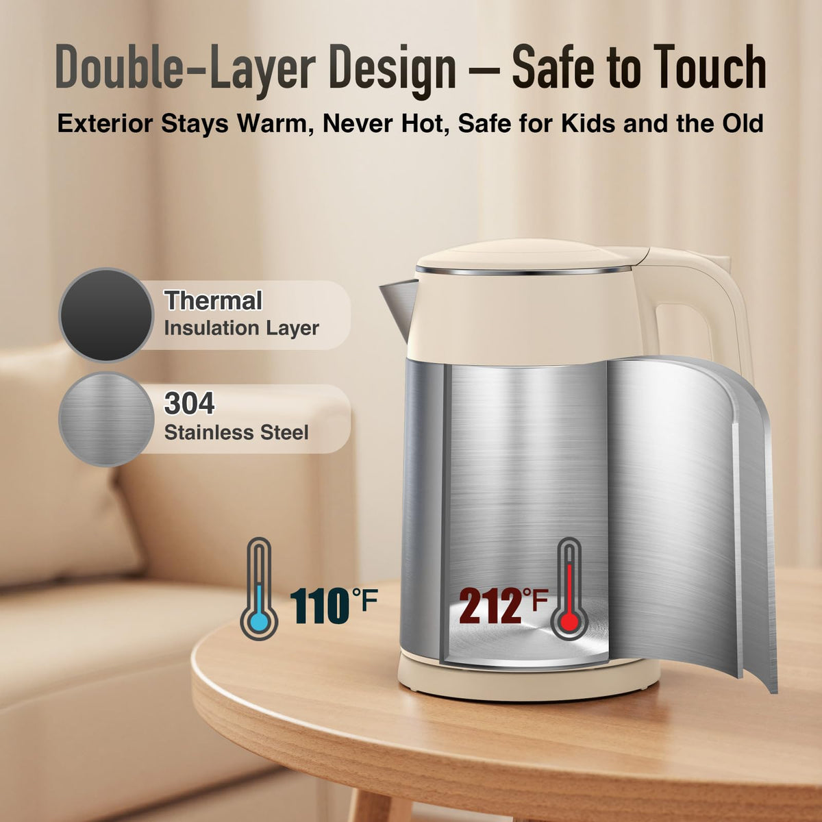 Mecity 1500W fast boil rapidly heats water