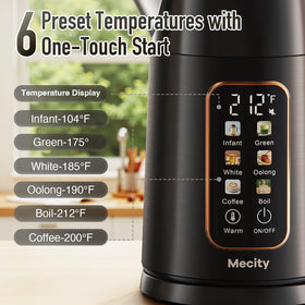 Mecity kettle presets for infant formula and tea brewing