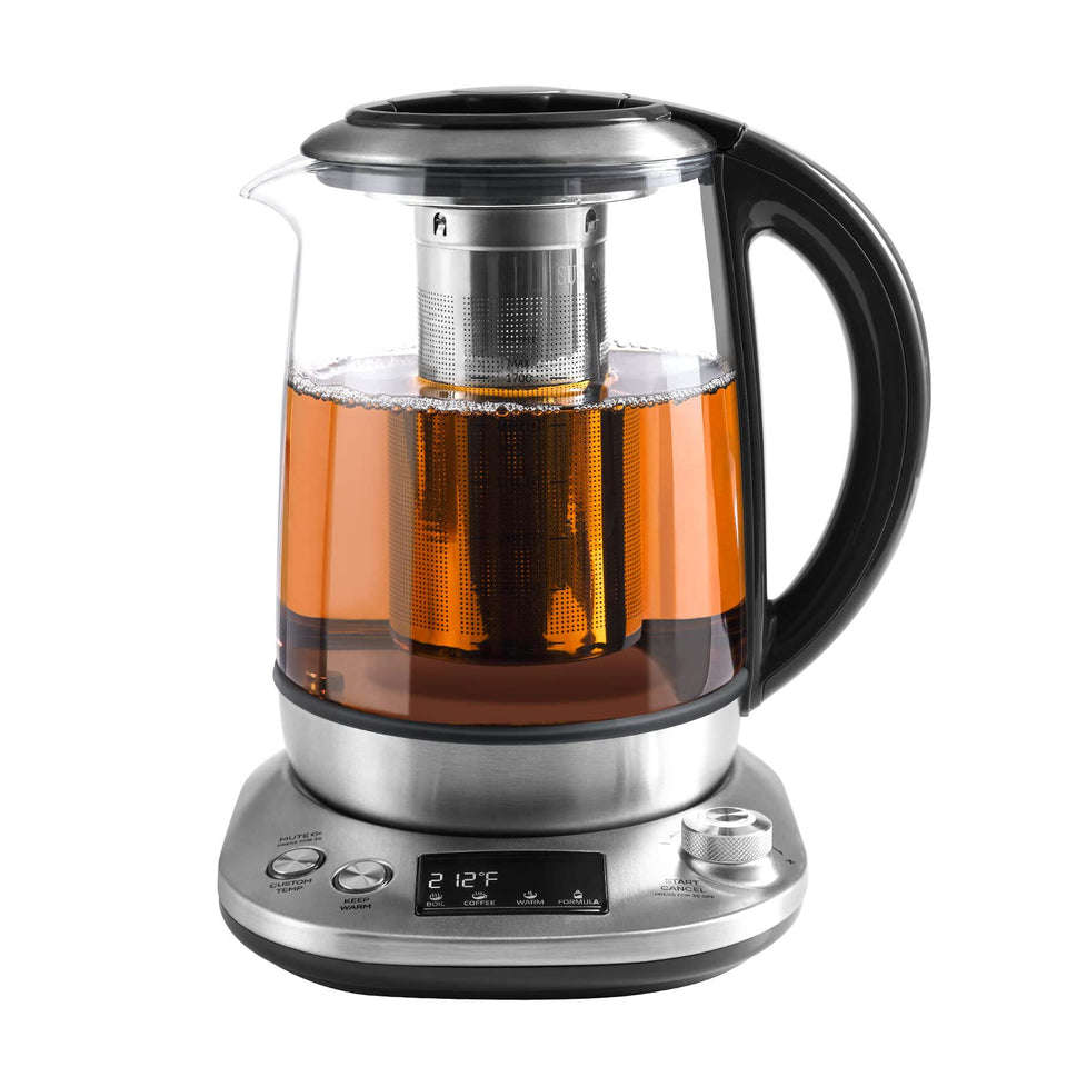 Mecity electric tea kettle with removable infuser for easy loose-leaf tea brewing