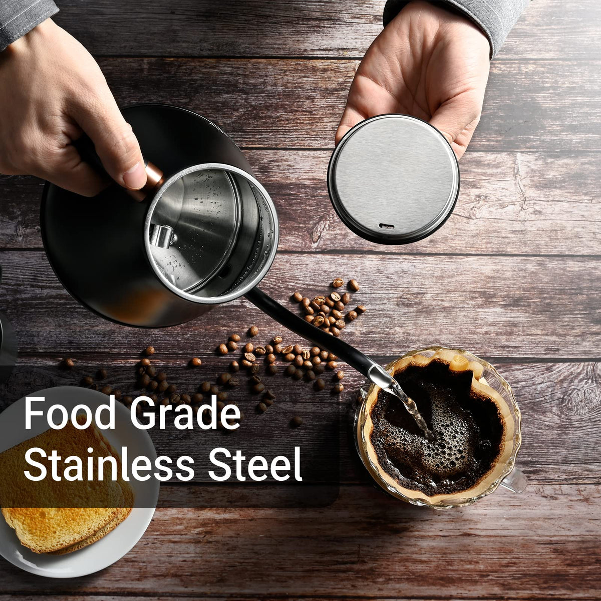 Mecity matte black stainless steel body adds durable, modern style.