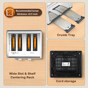 Mecity removable crumb tray for quick maintenance.
