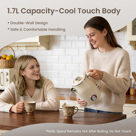 Mecity retro kettle removable lid and wide opening ease filling and cleaning.