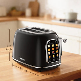 Mecity Toaster 2 Slice retro design complements modern kitchens and elevates countertops.