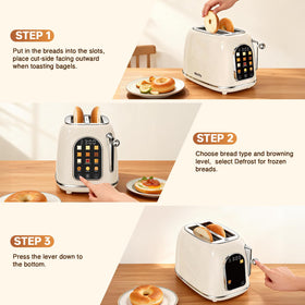 Mecity Toaster auto shut-off enhances safety during use.