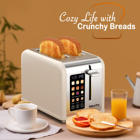 Mecity cream toaster removable crumb tray simplifies cleanup after meals
