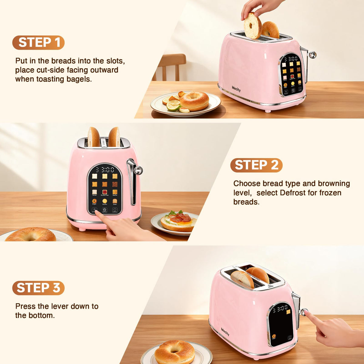 Mecity defrost function quickly readying frozen bread