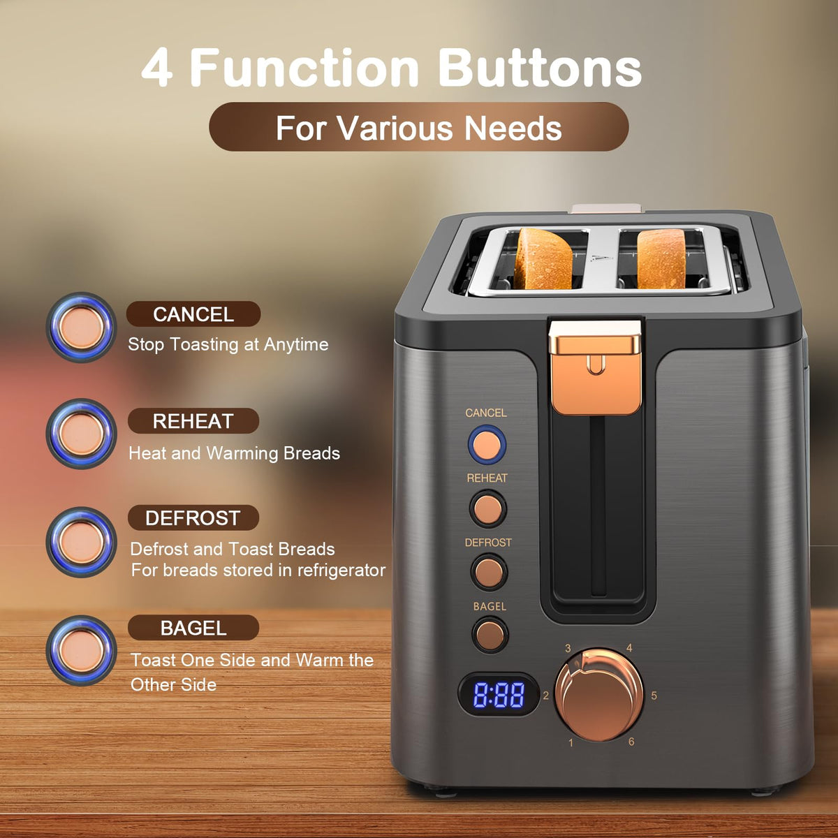 Mecity toaster removable crumb tray for easy cleaning and quick maintenance.