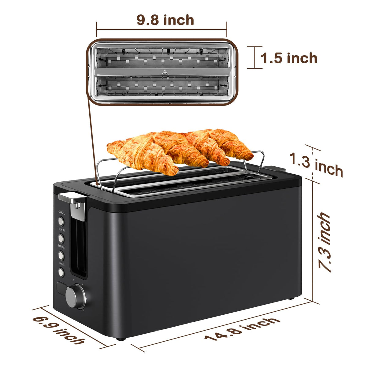 Mecity removable crumb tray aids simple cleanup