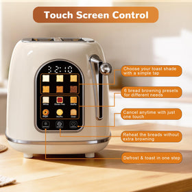 Mecity Toaster wide slot for bread, ideal for bagels.