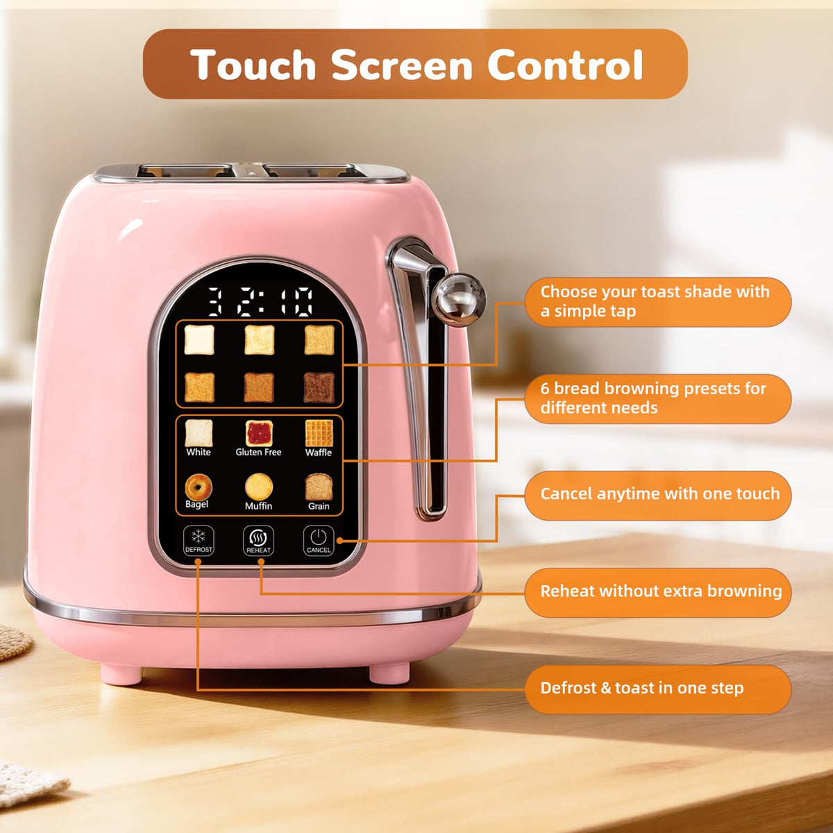 Mecity wide-slot toaster opening for bagels and thicker bread