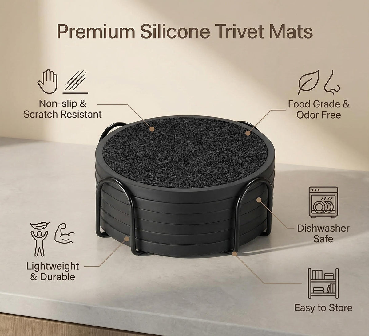 MECOWON gift-ready coaster pack, ideal for home or office use
