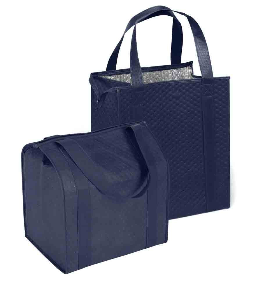 Mediz Hannah insulated tote with top zipper keeps groceries secure.
