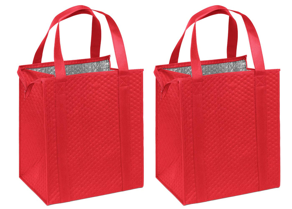 Mediz Hannah Smart insulated bag closeup with zipper temperature control and sturdy handles for groceries.