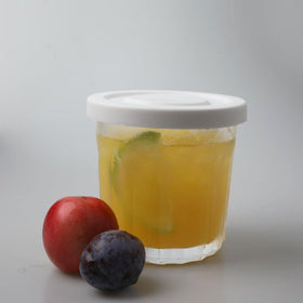 MedoouHait kitchen setup shows drinks and snacks in glass cups.