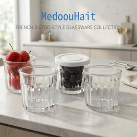 MedoouHait lid closeup, clear glass container for fridge storage.